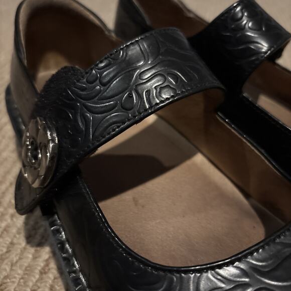 Alegria Paloma Black Leather Mary Jane Shoes PAL-601 Size 39 / 9 - Picture 4 of 9